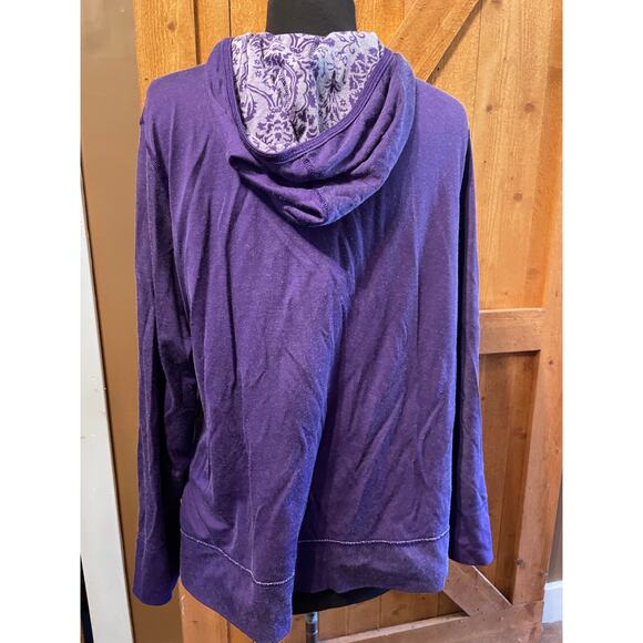 Women's Reversible Medium Lightweight Hoodie Purple - Picture 3 of 9